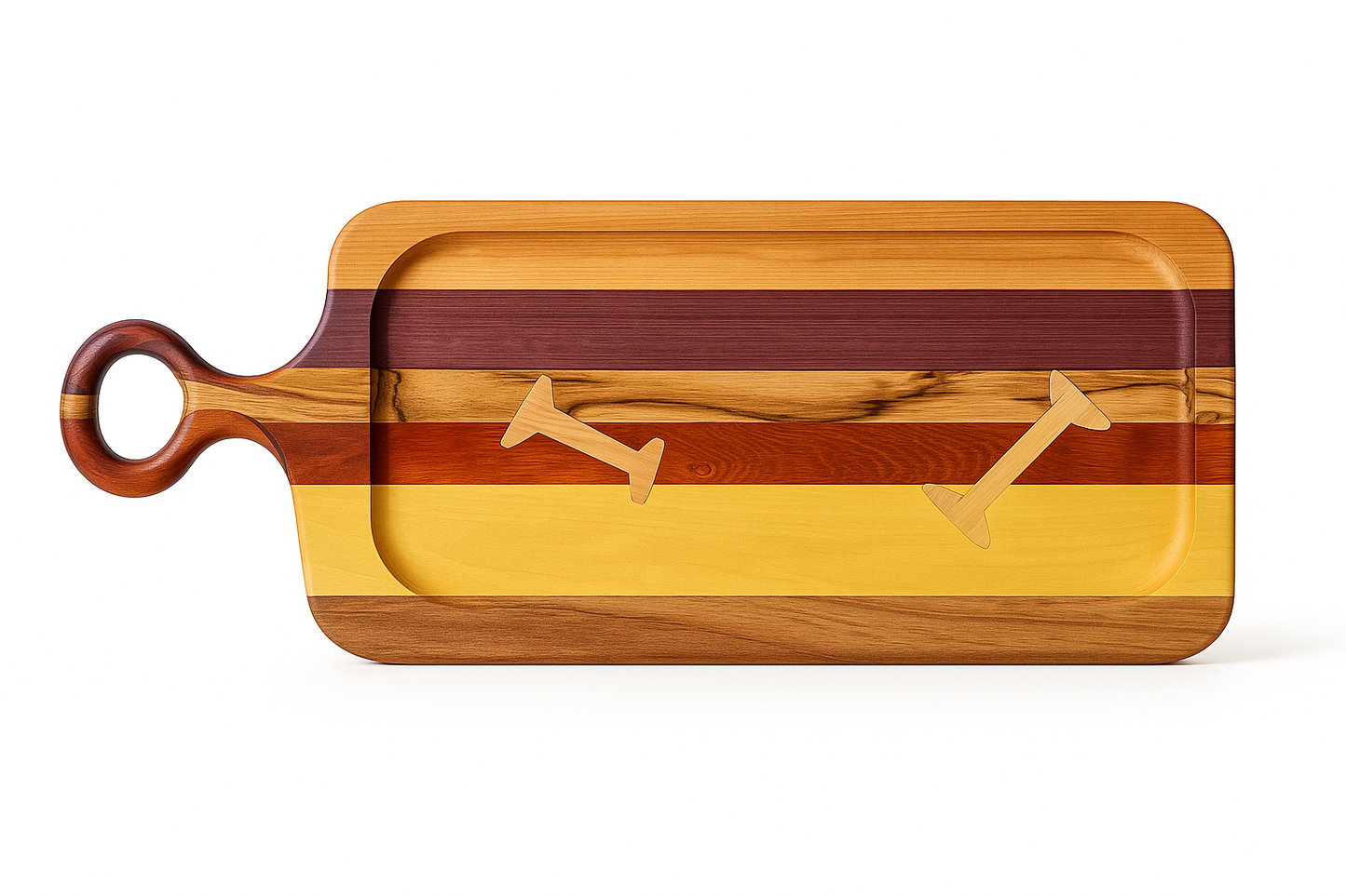 Exotic Wood Bottle Inlay Serving Board