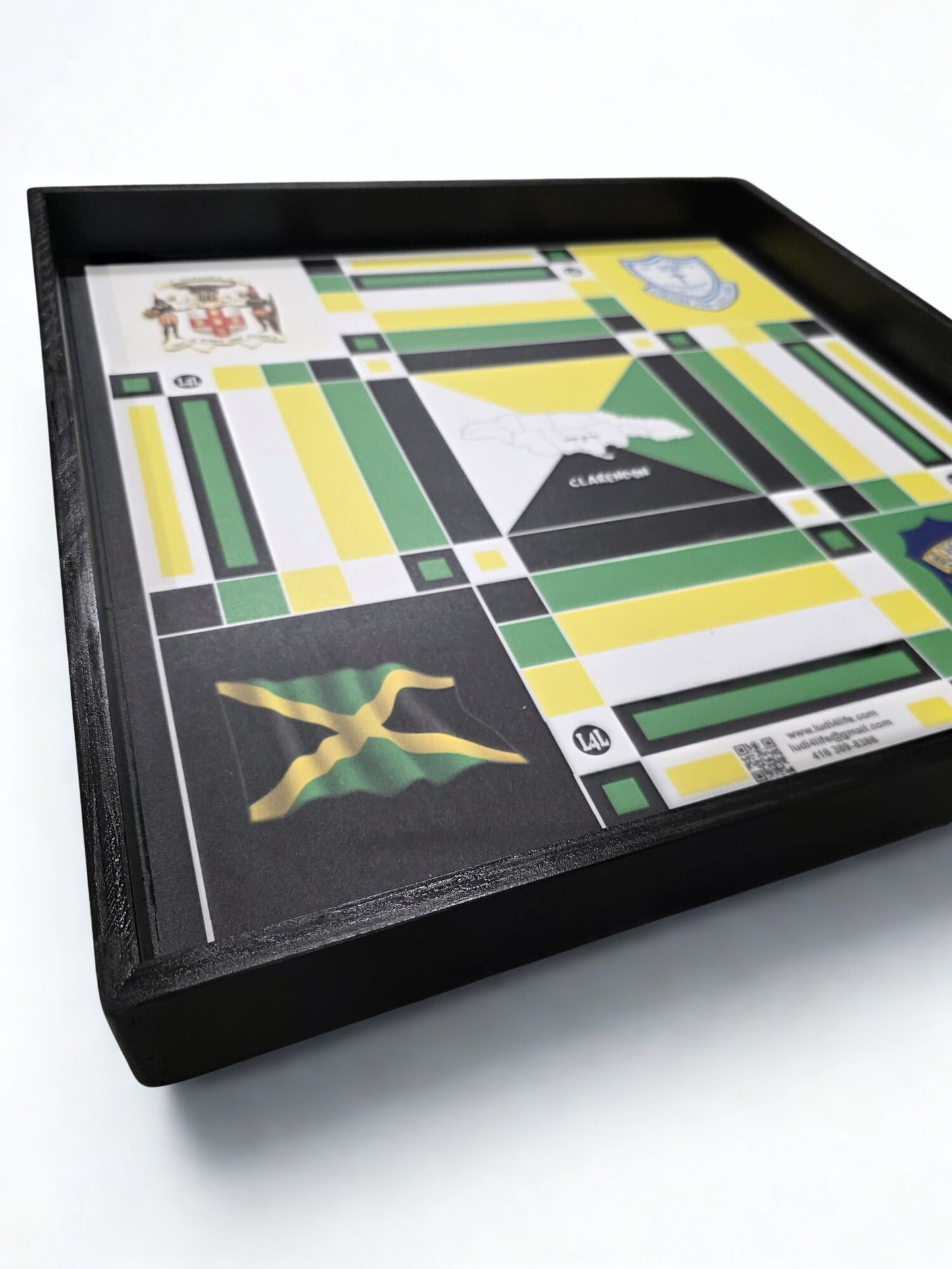 Custom Jamaica Clarendon Ludi Board – Framed Luxury Edition