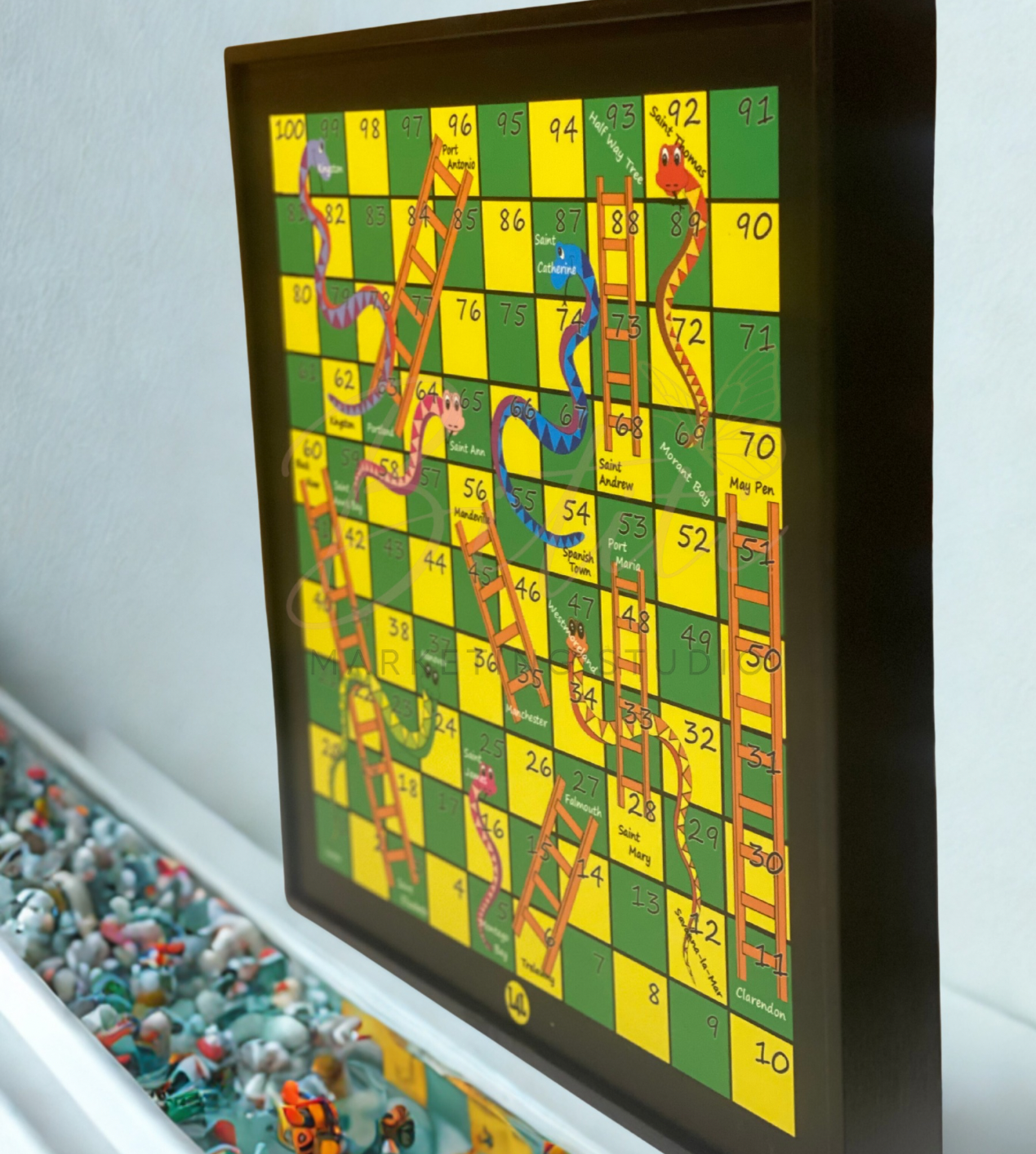 Tribal Black & White Ludi Board – Custom Art Edition