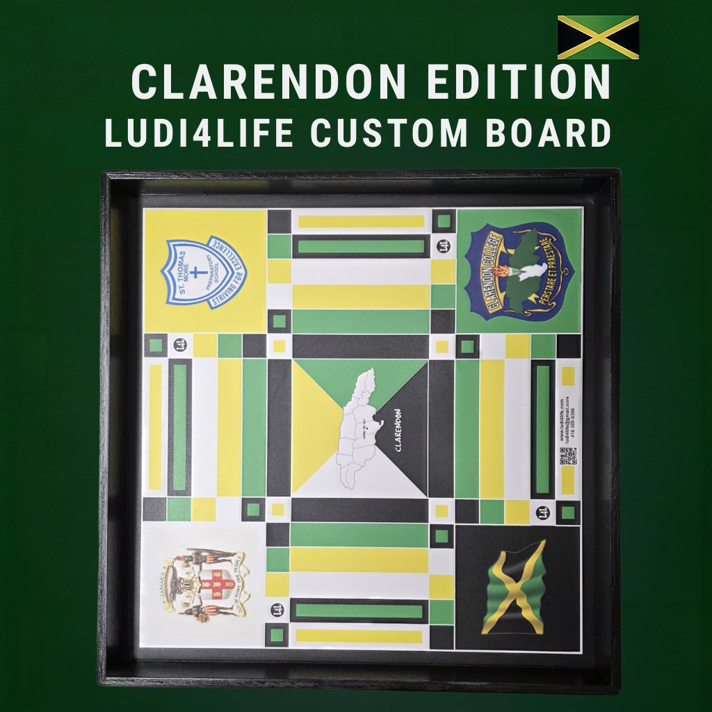 Custom Jamaica Clarendon Ludi Board – Framed Luxury Edition