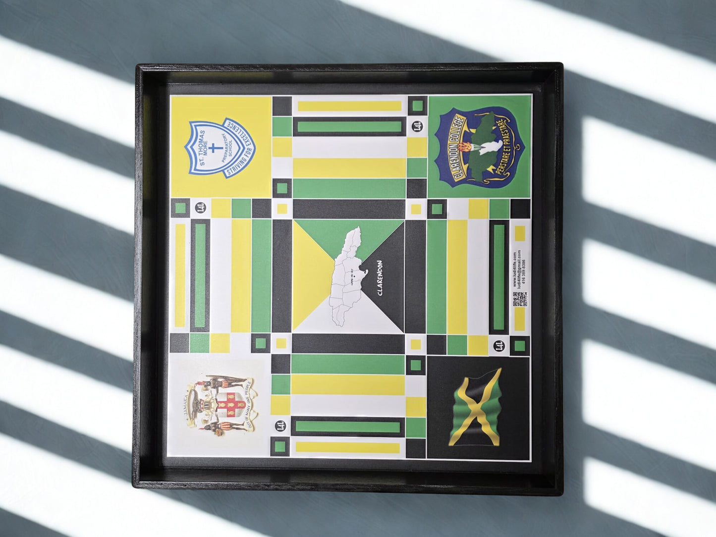 Custom Jamaica Clarendon Ludi Board – Framed Luxury Edition