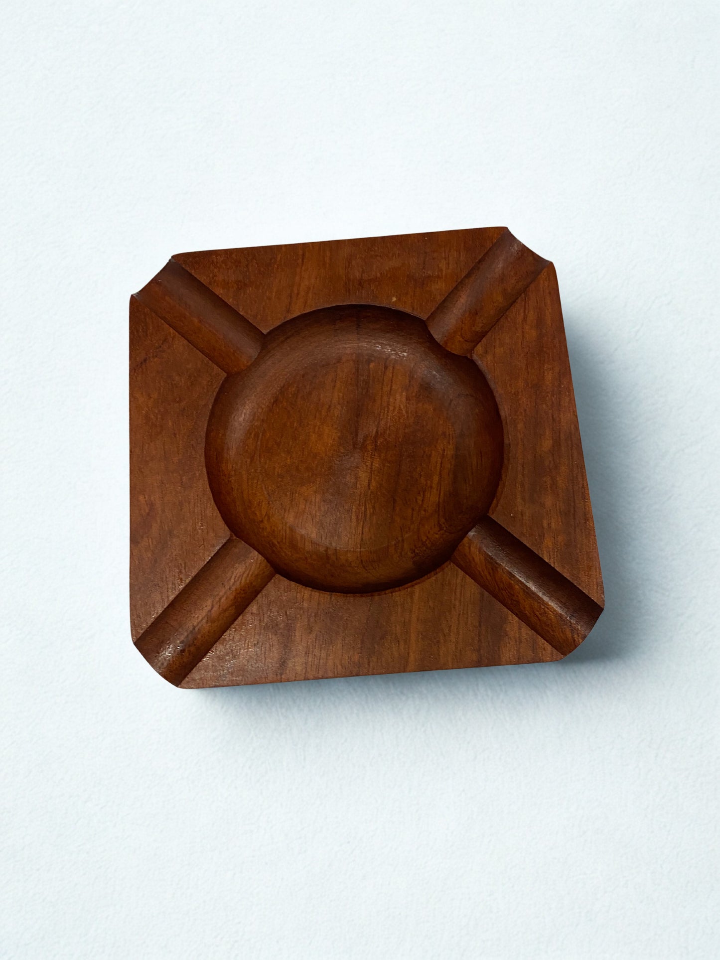 Square Hardwood Cigar Ashtray – Handcrafted Maple Wood