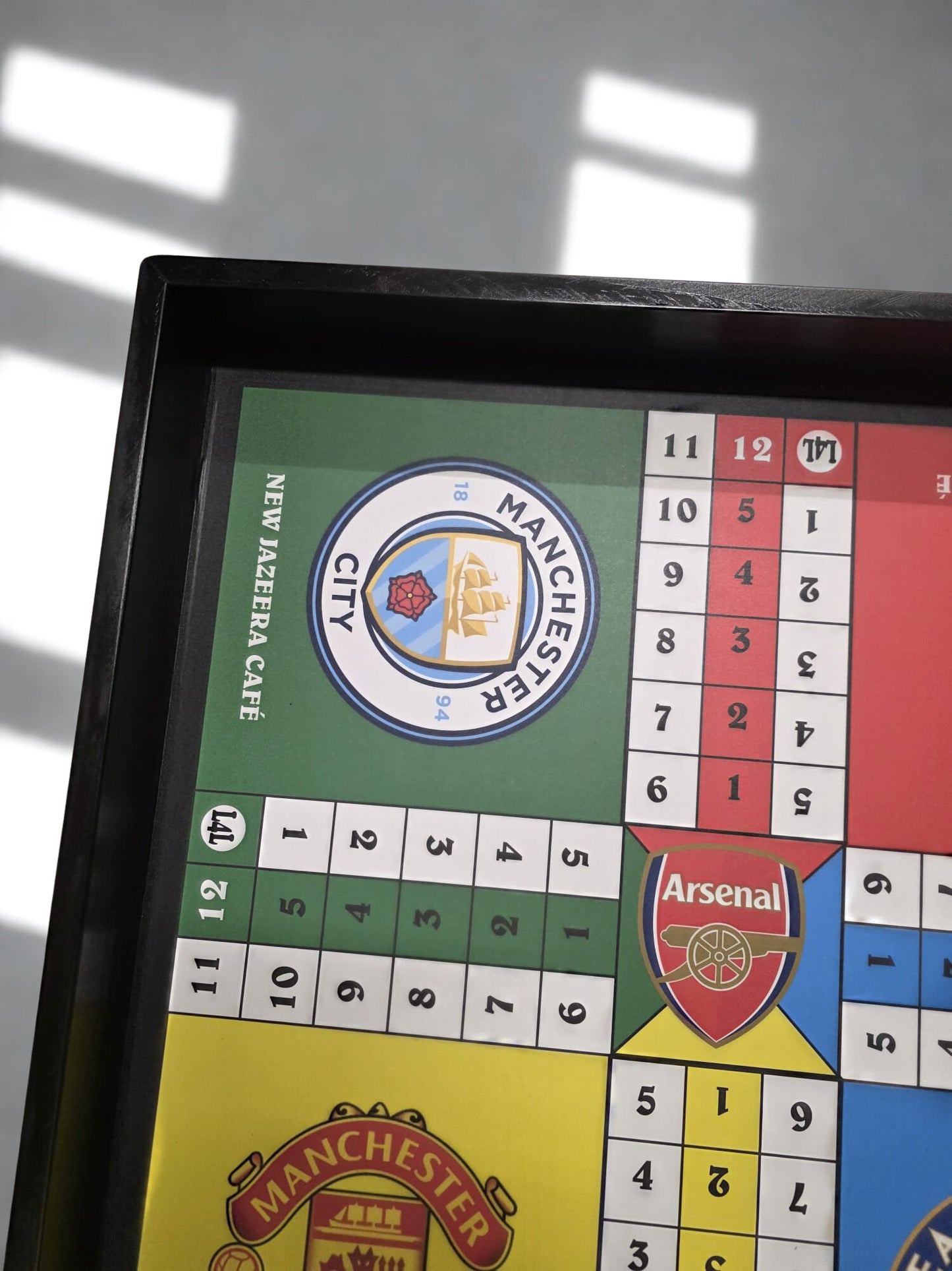 Premier League Custom Ludi Board – Manchester, Arsenal, Liverpool & Chelsea Edition (Framed)