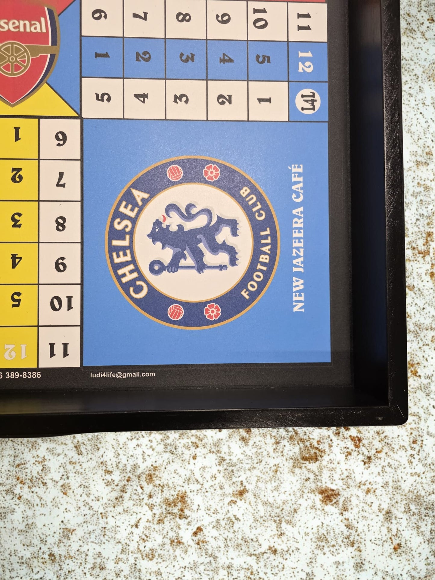 Premier League Custom Ludi Board – Manchester, Arsenal, Liverpool & Chelsea Edition (Framed)