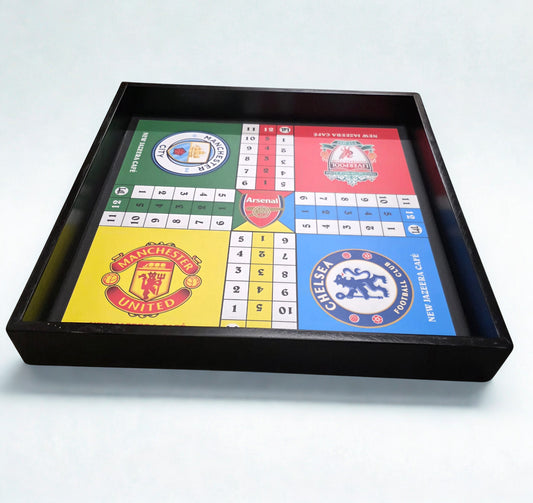 Premier League Custom Ludi Board – Manchester, Arsenal, Liverpool & Chelsea Edition (Framed)