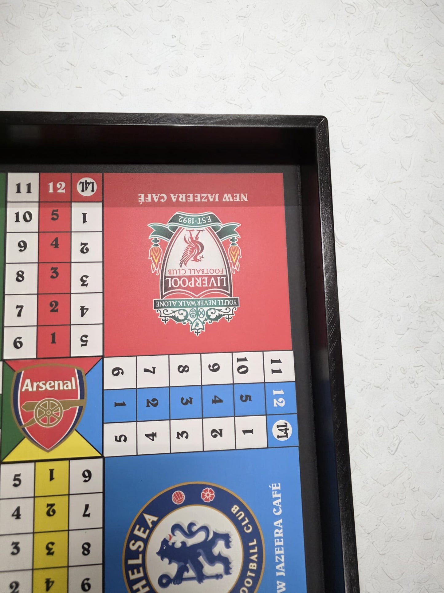 Premier League Custom Ludi Board – Manchester, Arsenal, Liverpool & Chelsea Edition (Framed)