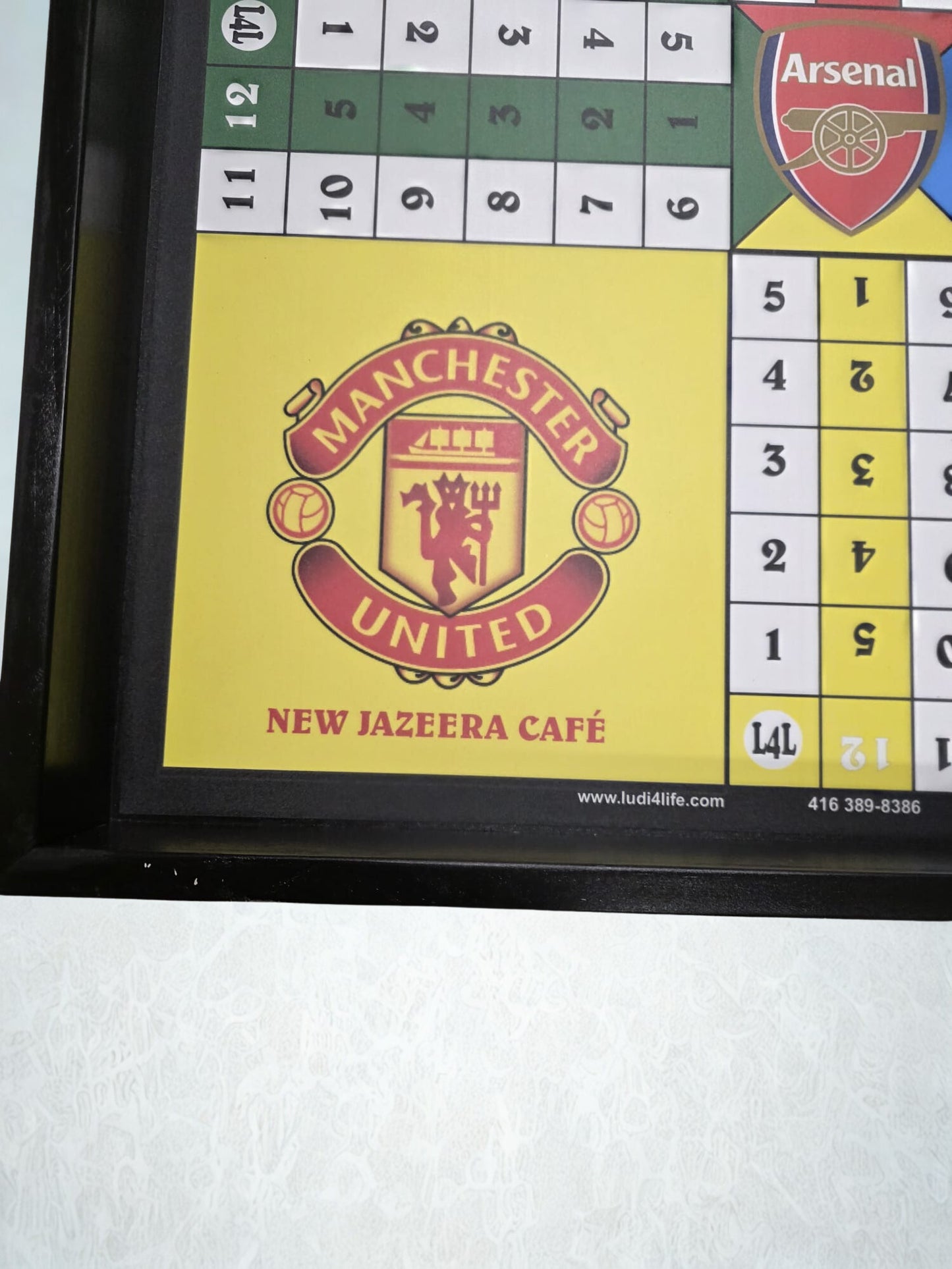 Premier League Custom Ludi Board – Manchester, Arsenal, Liverpool & Chelsea Edition (Framed)