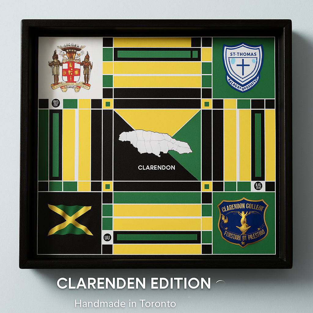 Custom Jamaica Clarendon Ludi Board – Framed Luxury Edition
