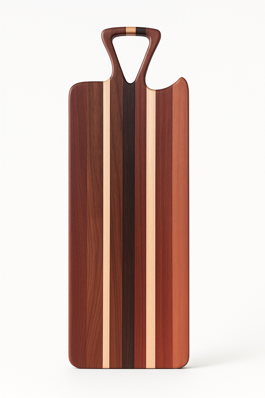 Exotic Hardwood Charcuterie Board – Triangle Handle (Redwood Edition)