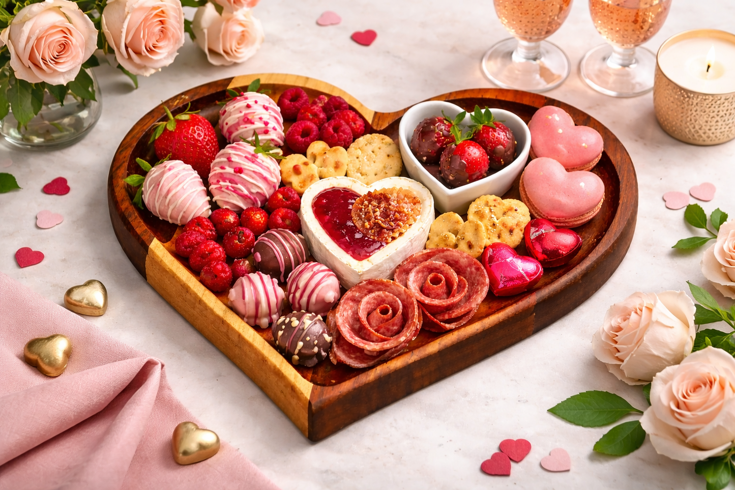 Heart-Shaped Wooden Tray