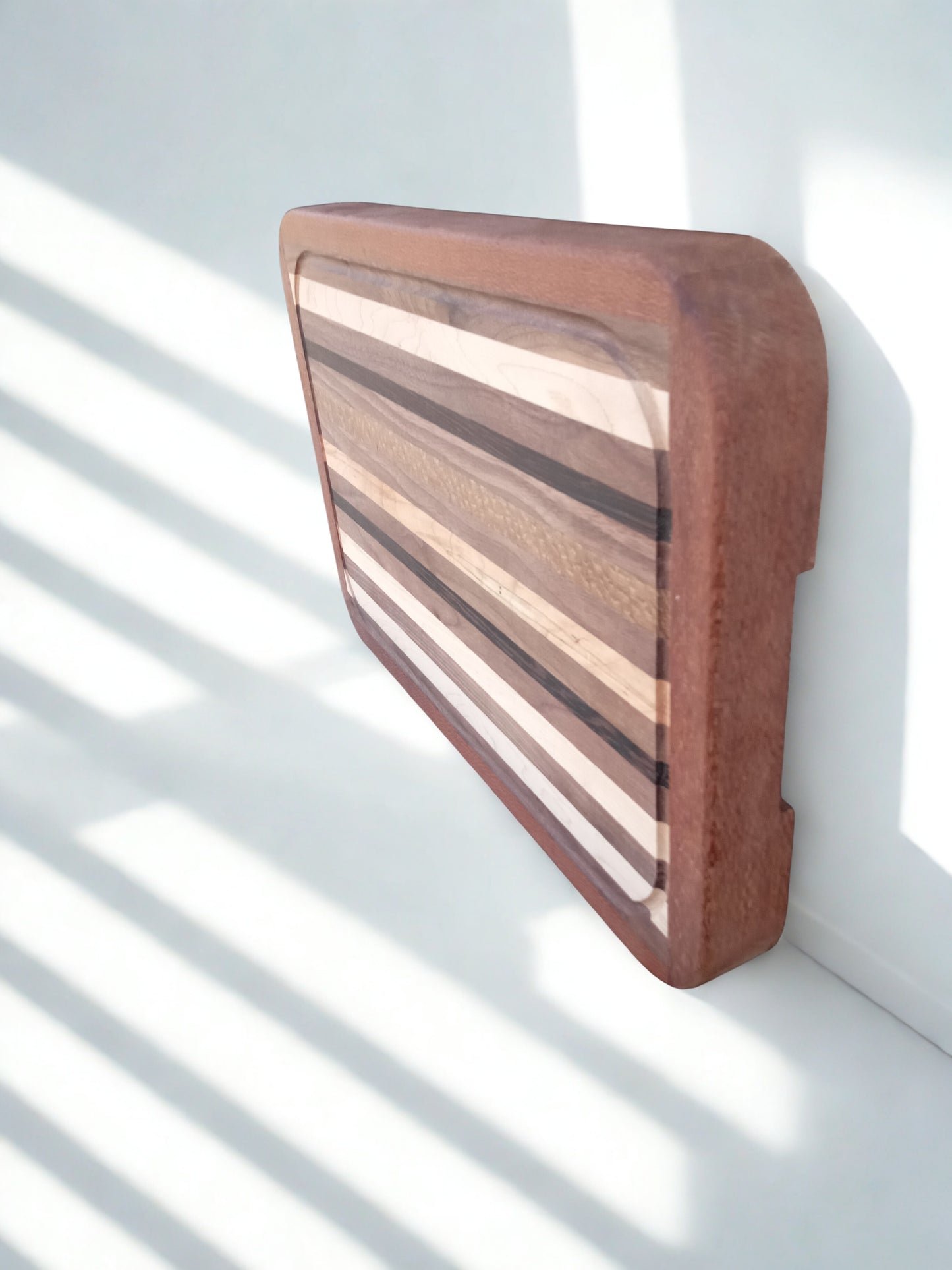 Exotic Hardwood Chef’s Cutting Board – Framed Drip-Edge Edition