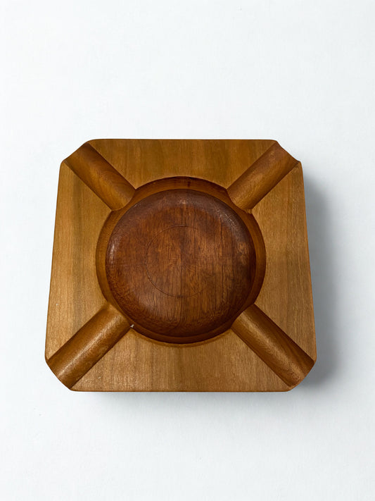 Square Hardwood Cigar Ashtray – Handcrafted Maple Wood