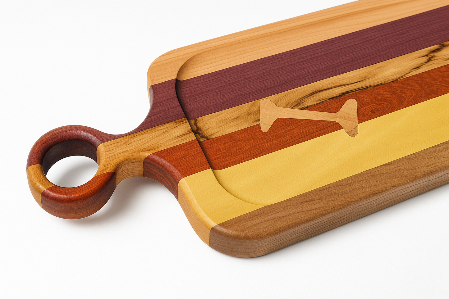 Exotic Wood Bottle Inlay Serving Board