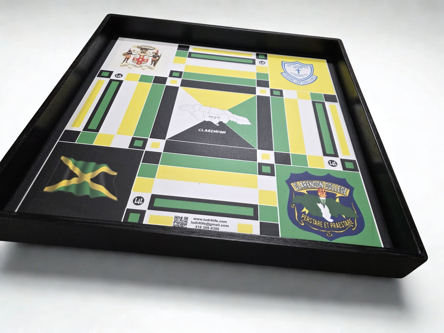 Custom Jamaica Clarendon Ludi Board – Framed Luxury Edition