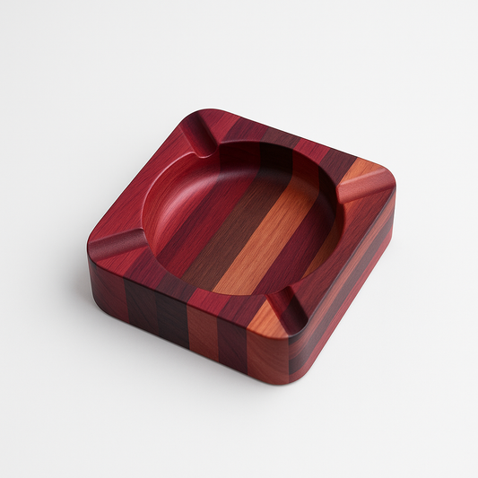 Handcrafted Exotic Wood Ashtray – Luxury Multitone Finish