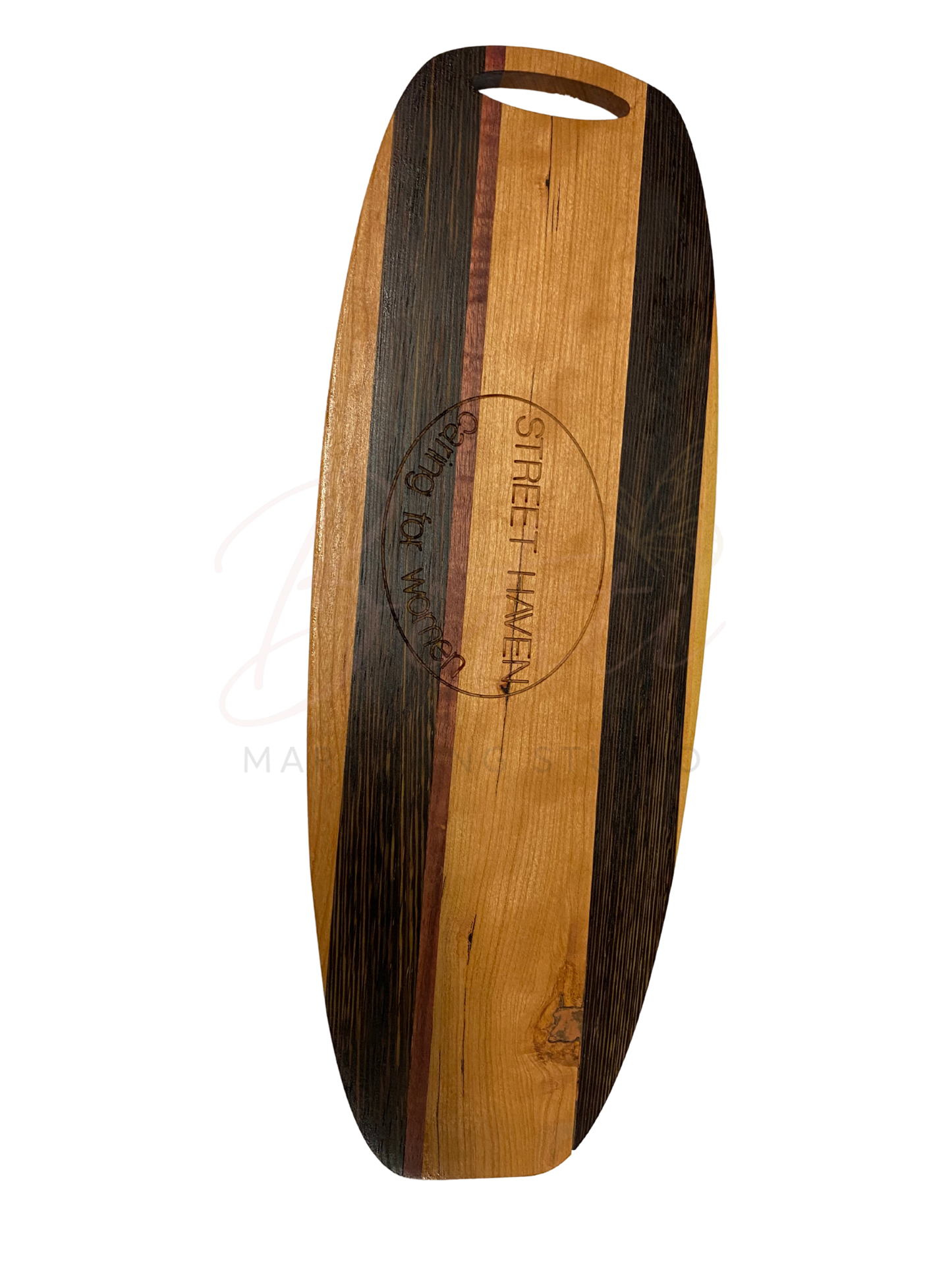 Engraved Hardwood Serving Board – Oval Artisan Style